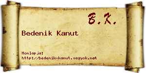 Bedenik Kanut névjegykártya